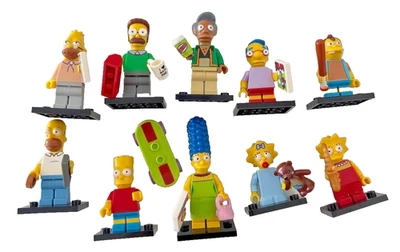 LEGO Minifigure Lot Simpsons Set Homer Ned Apu Milhouse Bart Marge Lisa Nelson - Image 1 of 4