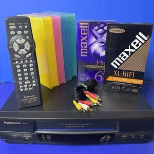 Panasonic Blue Line Omnivision VCR PV-9450 Remote Extras 4-Head Hi-Fi VHS Player - Picture 1 of 22