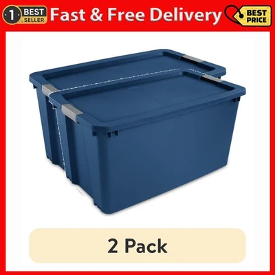 (Paquete de 2) Cubo de almacenamiento extra grande Sterilite, contenedor de almacenamiento de plástico de 45 galones  Foto 1 de 4