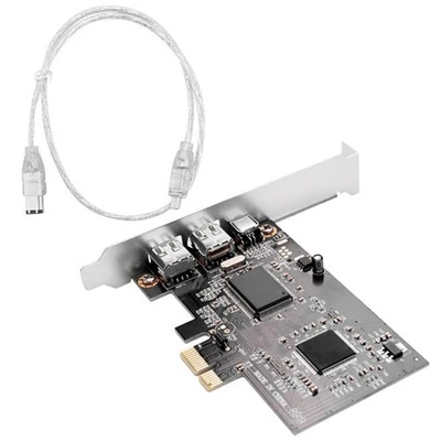 Scheda controller PCI Express X1 PCI-E FireWire 1394A IEEE1394 3 porte per Des1754 - Immagine 1 di 4