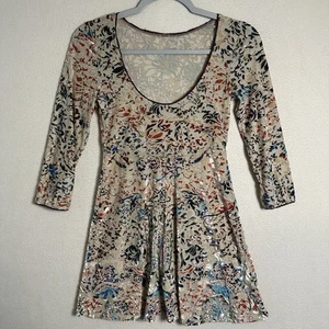 Free People Musa Velvet Floral Burnout Boho Mini Dress Size XS - Picture 1 of 14
