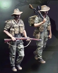 Modellino kit resina soldatini giungla australiani scala 1/35 seconda guerra mondiale - 2 figurine non dipinte - Foto 1 di 2