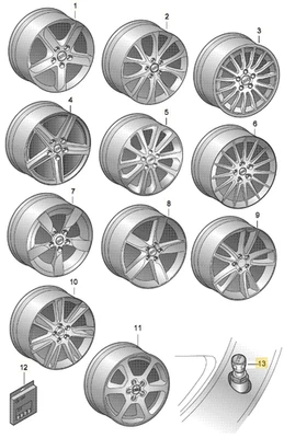 2010-2012 Audi Valve Stem Caps Set of 4 Used OEM 4L0071215 - Image 1 of 4