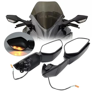 Rear View Mirrors w/ Turn Signals Fit For Kawasaki NINJA H2 2015-2024 ZX1000 - Picture 1 of 13