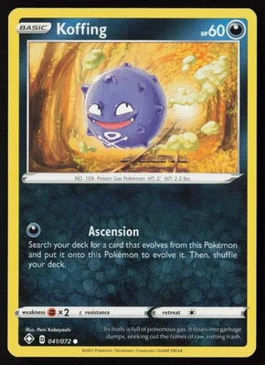 Pokemon Koffing 041/072 Shining Fates Non-Holo (LP - HP) - Image 1 of 2