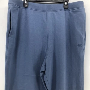 Champion Mens 2XL Light Blue Logo Fleece Jogger Sweatpants Pockets EUC - Picture 1 of 9