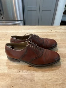 Vintage FOOTJOY Classics Men's Brown Calf Skin Leather GOLF Shoes 12 C 70300 - Foto 1 di 6