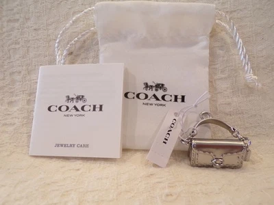 NWT & Dust Bag Coach Mini Tabby Silver Purse Collectible Shoe Charm CCQ39 - Image 1 of 4