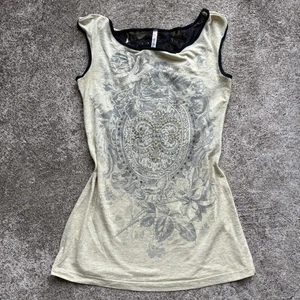 Y2K Chris & Cargo Damen Tank Top Grunge Gelb Skate Größe Small - Bild 1 von 7