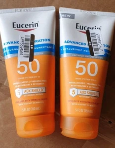 2x Eucerin Sun Advanced Hydration SPF 50 Sunscreen Lotion Exp 12/2024 03/2024 - Picture 1 of 12