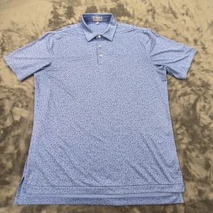 Camisa Polo de Golf Peter Millar Para Hombre Grande Azul Verano Comodidad Floral Rendimiento - Imagen 1 de 12