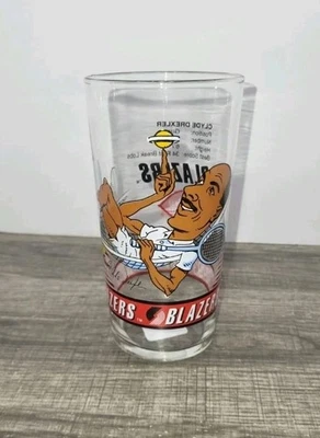 Vintage 92-93 Portland Trailblazers Clyde Drexler Drinking Glass Promotional - Image 1 of 4