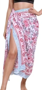 Third Eye 100% Cotton Swimsuit Beach Sarong Coverups for Women Red/pink. NEW - Picture 1 of 5