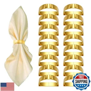 16 Pcs Gold Napkin Rings-Stainless Steel Napkin Rings,Metal Napkin Ring for T - Picture 1 of 5