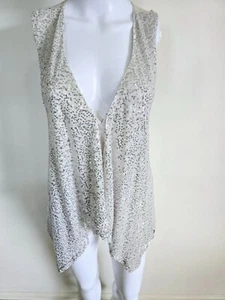 Authenic Armani Exchange Vintage Beige and Grey Sequined Vest, Size: S - Picture 1 of 9