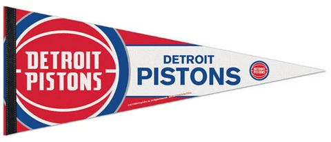 DETROIT PISTONS NBA Basketball Team Logo Premium Felt Collectors PENNANT Cover