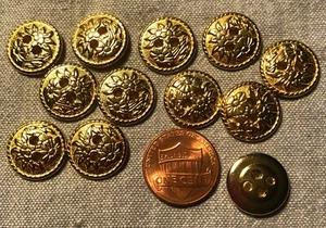 Set of 12 Gold Tone Metal Floral Sew-through Buttons 15.2mm Almost 5/8" # 9401 - Picture 1 of 1