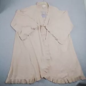 Hot in Hollywood Beige Knit Cardigan Long Open Front Frill Ruffled Sz 2X NWT - Picture 1 of 14