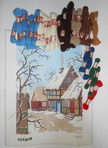 Vintage PERMIN Printed Canvas #9737 with Nostra Zephyr Wool Yarn - Picture 1 of 5