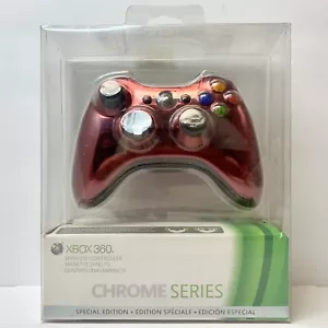 OEM Microsoft Xbox 360 Controller - Chrome Series RED Open Box - Picture 1 of 6
