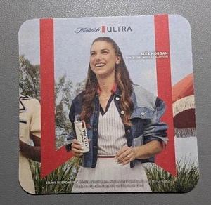 Bier Coaster 2023 Michelob Ultra Alex Morgan USWNT Calcio St. Louis Missouri - Foto 1 di 2