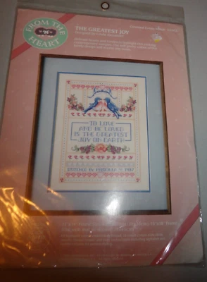 Nuevo de Lote Antiguo 1986 Dimensiones del Corazón Contado Punto de Cruz La Mayor Alegría #53502 Foto 1 de 3