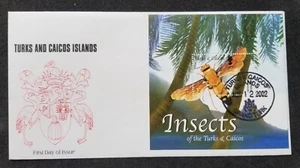 *FREE SHIP Turks & Caicos Insects 2002 Wasp Bee (FDC) *see scan - Picture 1 of 6