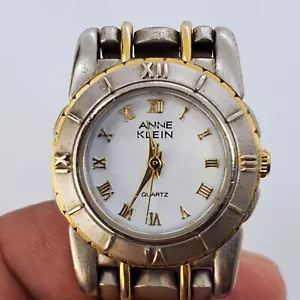Anne Klein Two Tone 24MM Case White Dial Women's Watch 6.25" New Battery - Picture 1 of 13