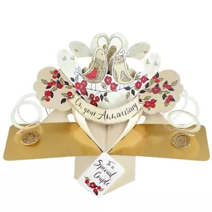Tarjeta de aniversario de boda 3D tarjeta emergente para tarjeta de regalo del día de la boda - Imagen 1 de 3