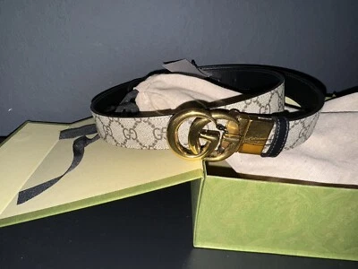Thick Gold monogram Gucci Belt. Brand New. Box/Bag included. Size: 100cm/ US 30 - Image 1 of 4