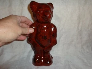 Signed Ned Foltz Redware Pottery Standing Bear Figurine, 2003, 10-1/2" tall - Picture 1 of 7
