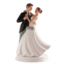 TOPPER PER TORTA STATUETTA MATRIMONIO SPOSI NOZZE RESINA BALLO