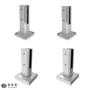 Bodenhalter Edelstahl Balustrade Geländer Pfosten für Glas geschliffen poliert - Bild 1 von 9
