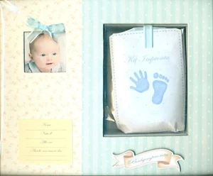 Album Ricordo Nascita Bebé BABYIMPRONTA con Impronta Azzurro Idea Regalo Bambino - Foto 1 di 2