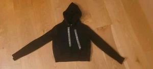 Damen Zara Pullover Schwarz Strass Kaputze Glitzer S Bändel - Bild 1 von 4