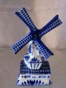 Molino de viento - Azul Delft - Pintado a mano - Molino de viento - Salero único - (900-153) - Imagen 1 de 6