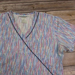 SB Scrubs Blue Abstract Dots Top Size Small - Picture 1 of 5