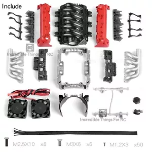 INJORA LS7 V8 Simulate Engine Motor Cooling Fan Radiator Kit for 1/10 RC Crawler - Picture 1 of 28