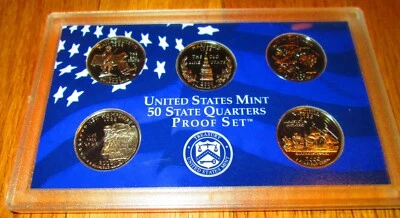 2000 Proof Quarters 3 Sets  U.S. Mint Plastic No Box No COA Massachusetts - Image 1 of 2