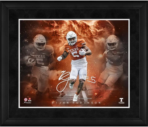 Bijan Robinson Texas Longhorns Framed 16" x 20" Stars of the Game Collage Cover
