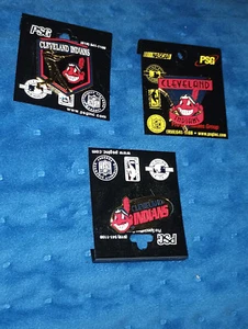 Lote de 3 prendedores de coleccionista con logotipo de Jefe Wahoo de Cleveland Indians MLB LOGOTIPO PROHIBIDO - Imagen 1 de 1