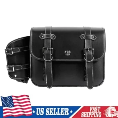 Black Side Saddlebag Tool Bags PU Leather For Honda VTX 1800 N VTX1800C VTX1300C - Image 1 of 4