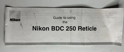 Nikon BDC 250 Reticle Rifle Scopes Owners Manual Guide 9 Pages 9"x3" - Image 1 of 4