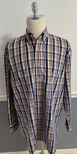 Paul & Shark Shirt Mens Size XLT Yachting Long Sleeve Button Front Plaid Italy - Picture 1 of 22