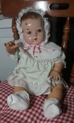 "Muñeco bebé Effanbee Dy-Dee años 30-40 cuerpo de goma orejas aplicadas vintage" Foto 1 de 4