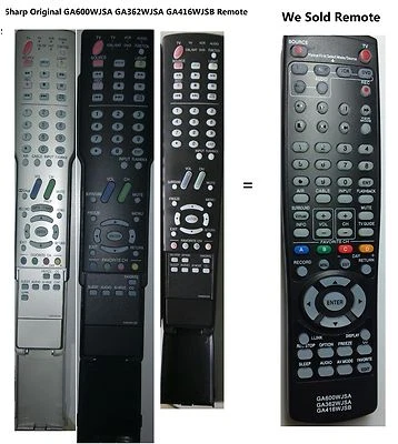 Controle remoto de substituição Sharp GA600WJSA para LC32HT3U LC37HT3U LC42D64U LC46D64UB LC52D64U - Imagem 1 de 4