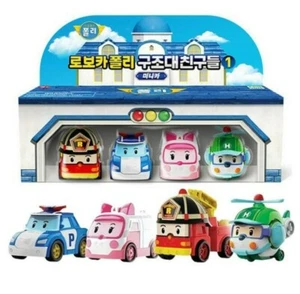 New Robocar Poli Rescue Team Friends 4 Mini Car Set Poli Amber Roy Helly - Picture 1 of 7
