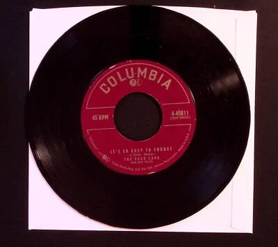 THE FOUR LADS IT'S SO EASY TO FORGET/WHO NEEDS YOU COLUMBIA VG VINYL 45 33-44 - Imagem 1 de 2