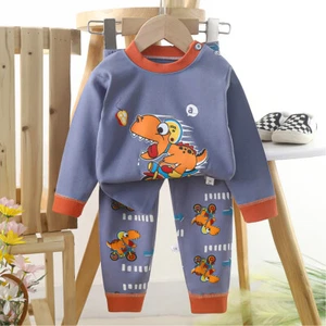 Cartoon Dinosaur Cotton lightweight comfy long sleeve set cloth for 3Y to 8Y old - Picture 1 of 43