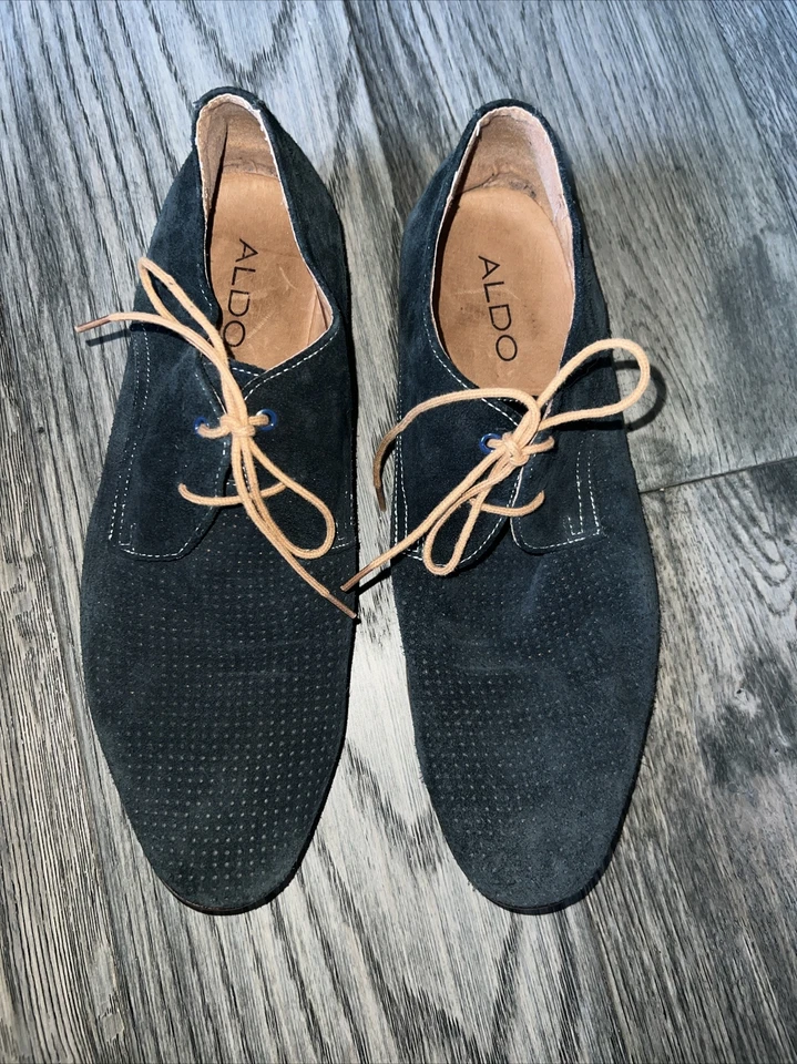 Zapatos de gamuza negros Aldo para hombre marrón vestido con cordones - talla 45 11,5 suave flexible Foto 1 de 4